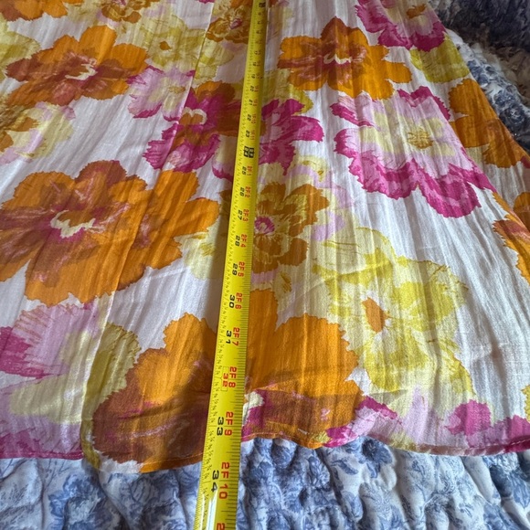 CeCe Floral A-Line Skirt - Pink, Orange, Yellow - Picture 5 of 7